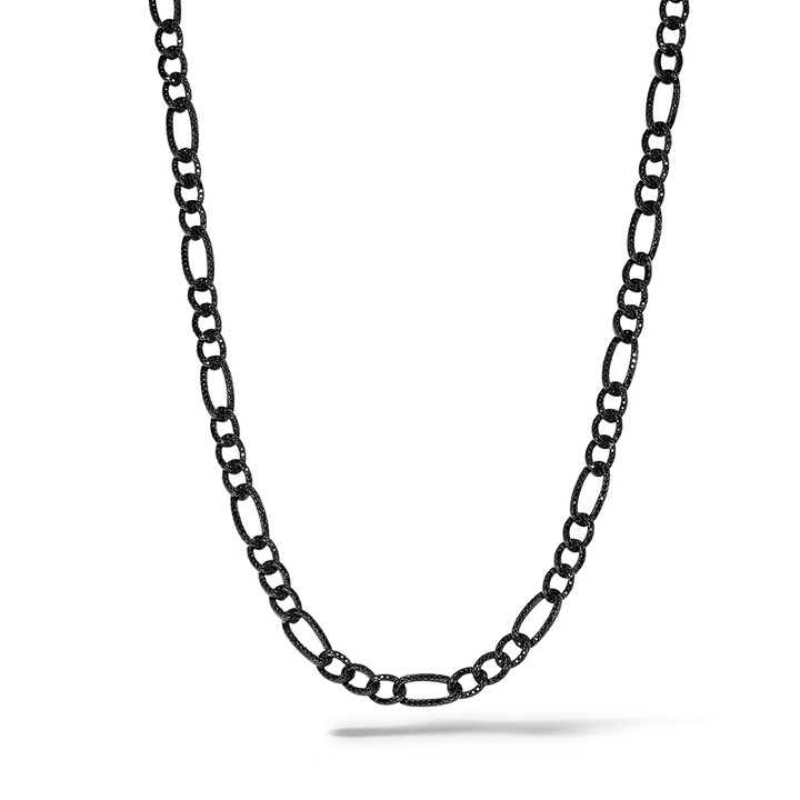 Comete-Halskette aus 925‰ Rutheniumsilber, schwarze Zirkone UGL765