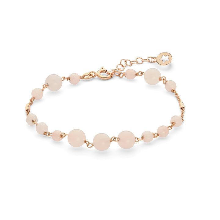 Comete armband 925‰ zilver met rozenkwarts en gekleurde jade BRA277