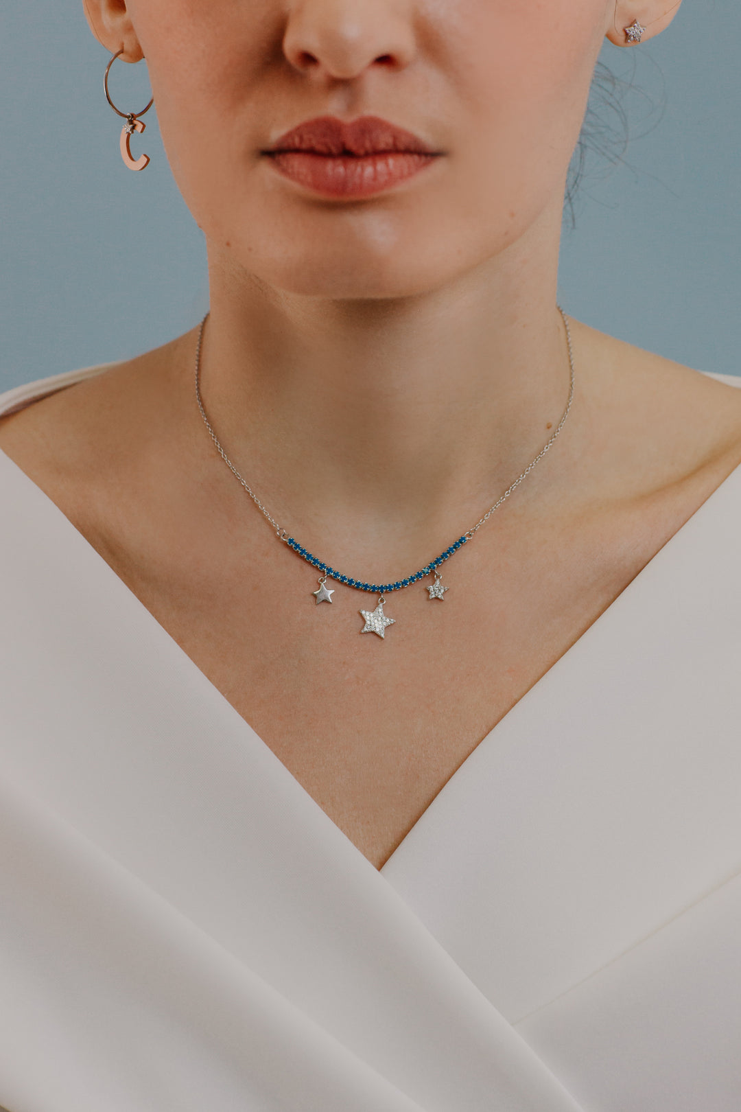 Comete Tennis-Halsband in Silver Star GLA257