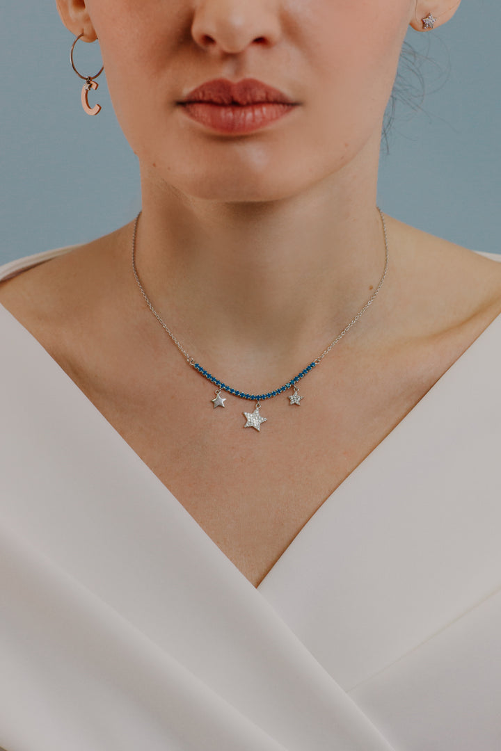 Comete Tennis-Halsband in Silver Star GLA257