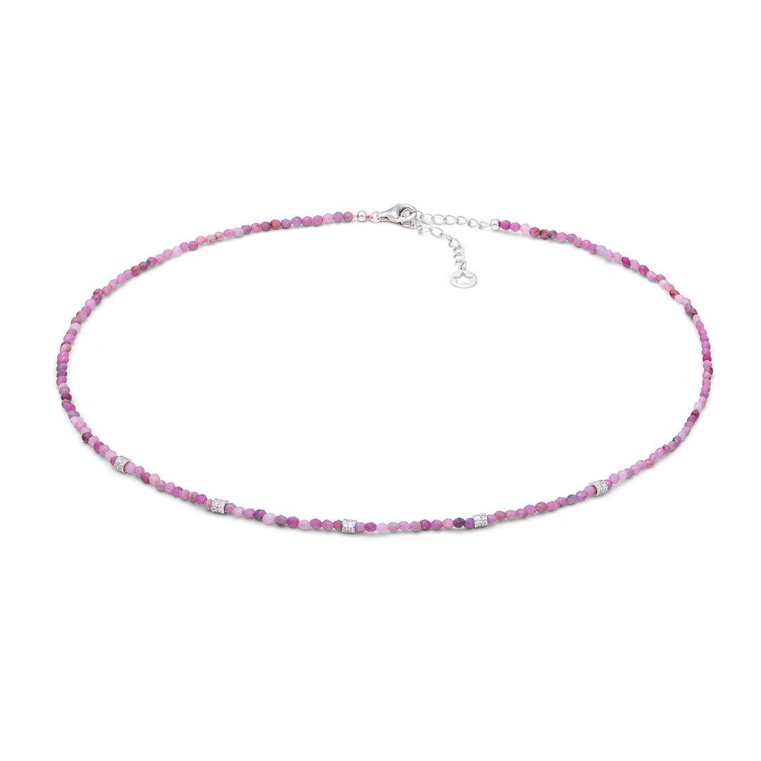 Collier Comete en argent 925‰ avec rubis et zircons GLA296