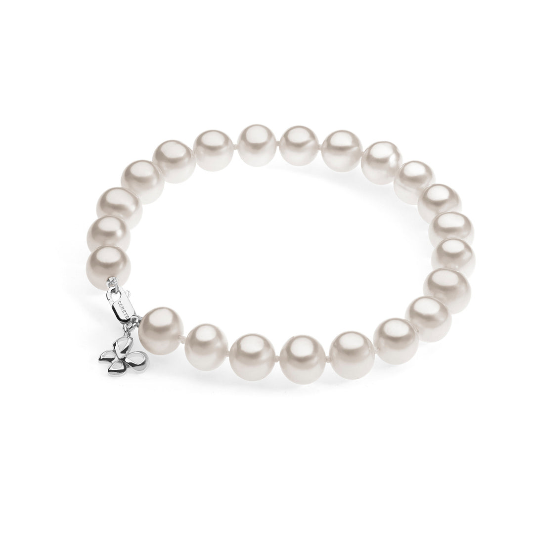 Comete Armband aus Weißgold mit Perlen und Schmetterling BRQ239
