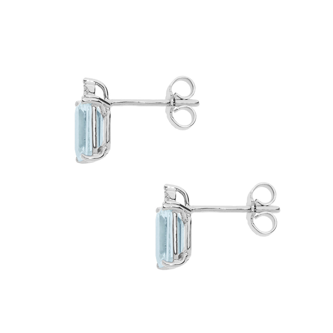 Comete-Ohrringe aus Gold, Diamanten und achteckigem Aquamarin ORQ241