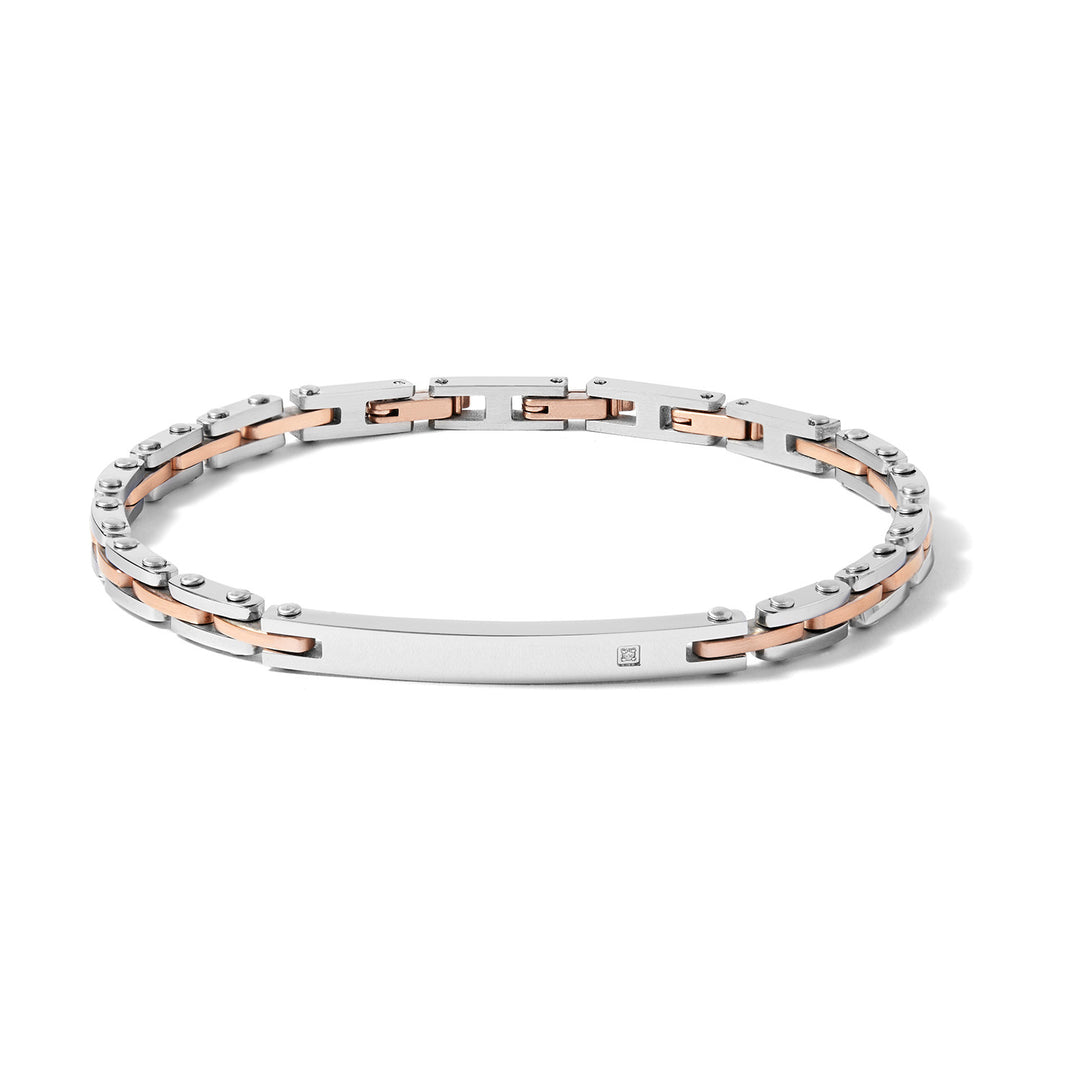 Comete-armband van roze PVD-staal en zirkoon UBR1081