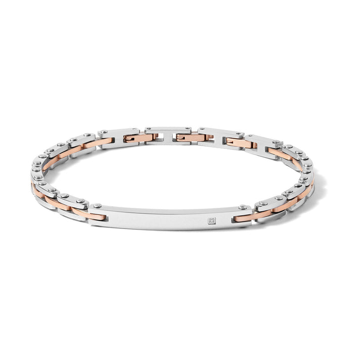 Comete-armband van roze PVD-staal en zirkoon UBR1081