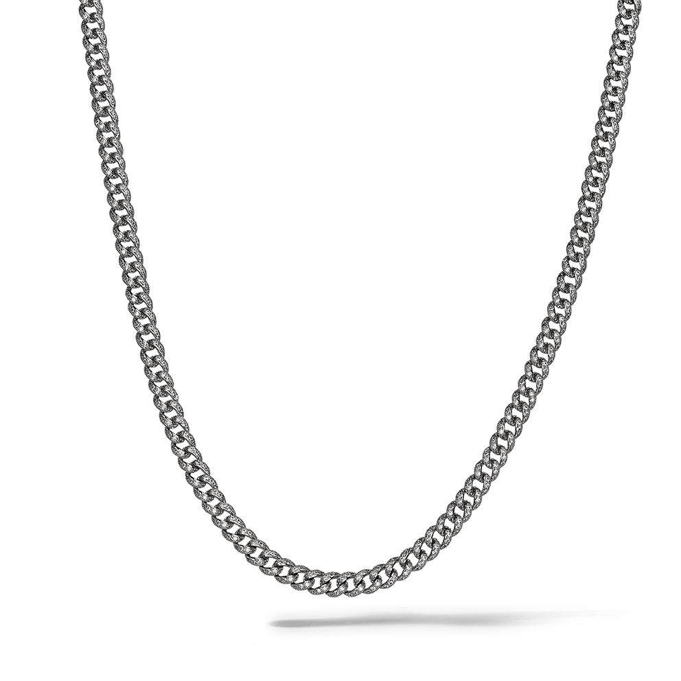 Collier Comete en argent 925‰ rhodié, acier, zircons blancs UGL768