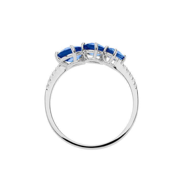 Comete Gouden Ring met Diamanten en Saffieren Drop ANB2637
