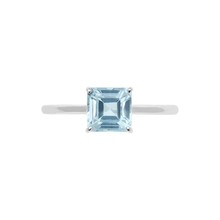 Comete-ring in witgoud met blauwe topaas Carrè ANB2680