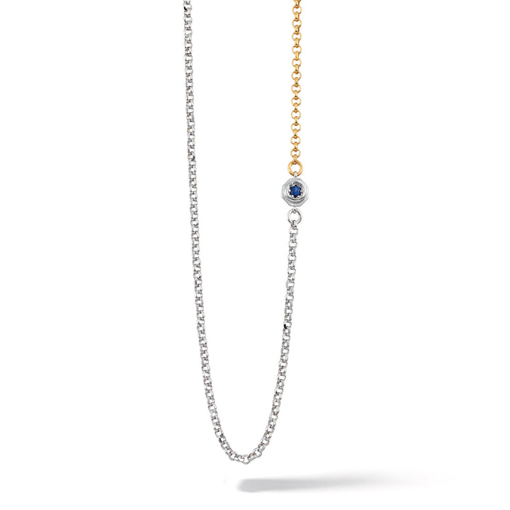 Comete ketting in dubbel, wit en geel zilver UGL712