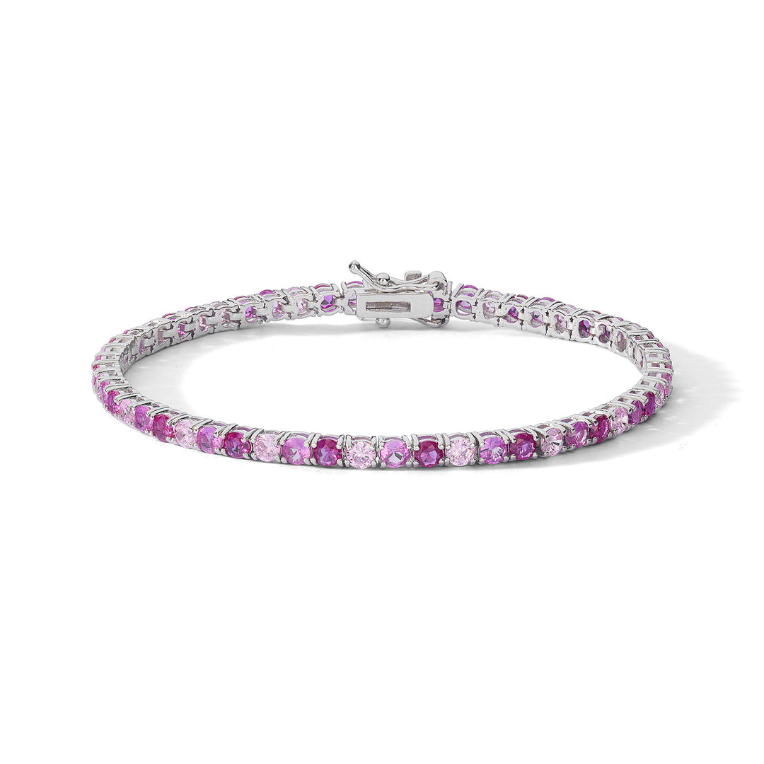 Comete-Silberarmband mit Rubin und rosa Zirkonen BRA268M16