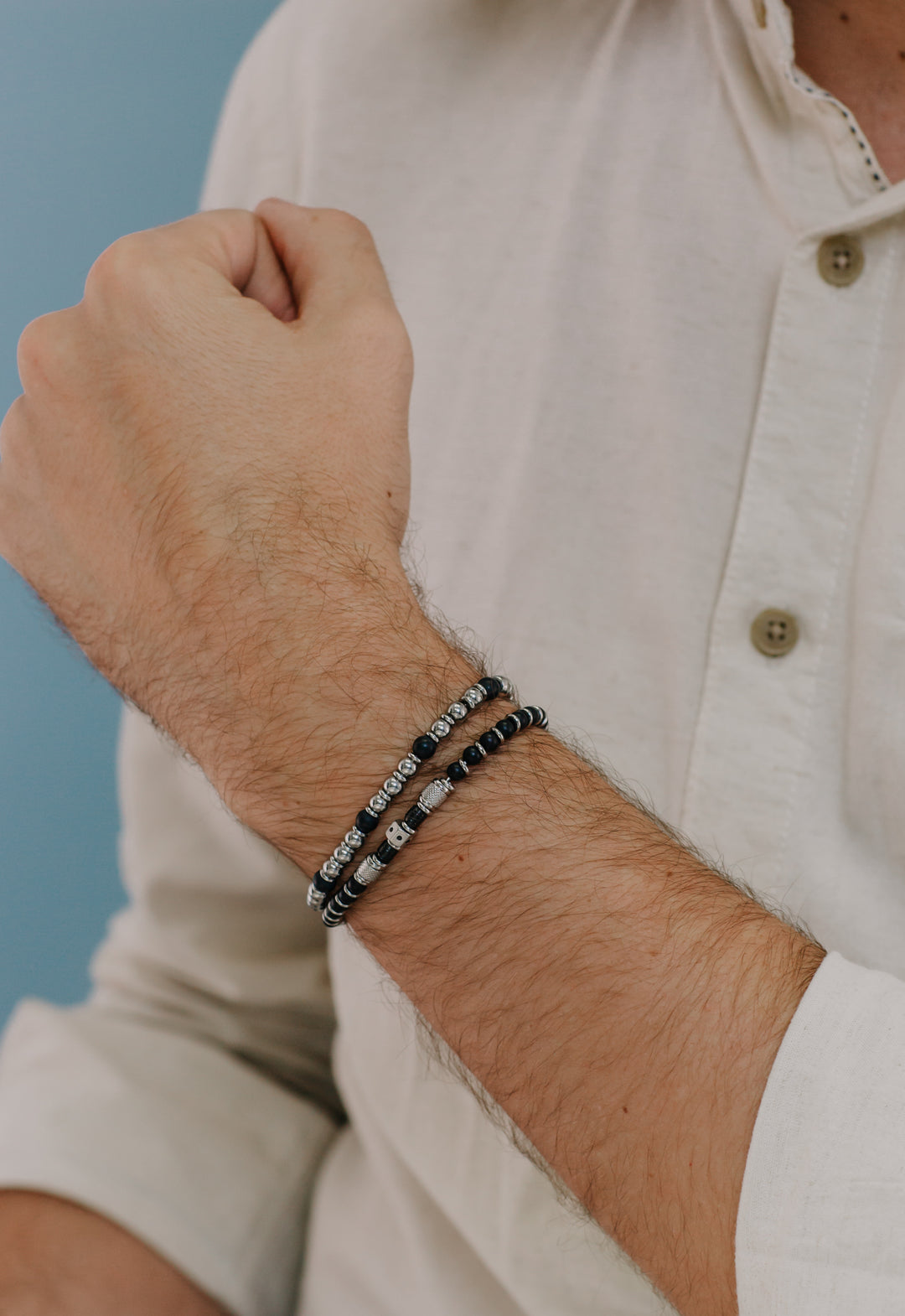 Comete Armband aus schwarzem Onyx und schwarzem Zirkon UBR885