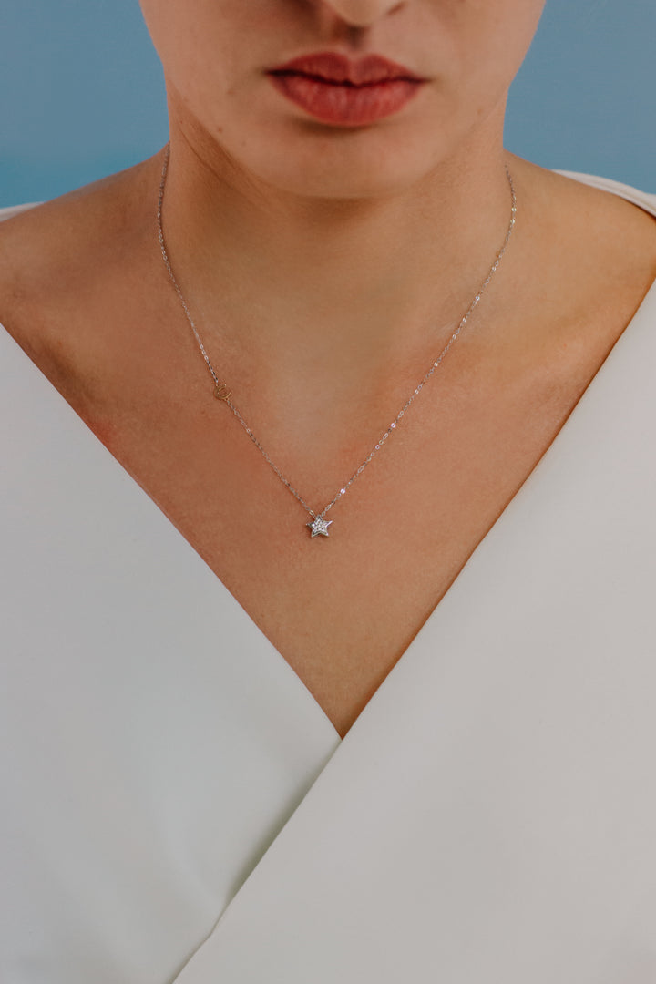 Comete ketting in wit goud en diamanten GLB1503