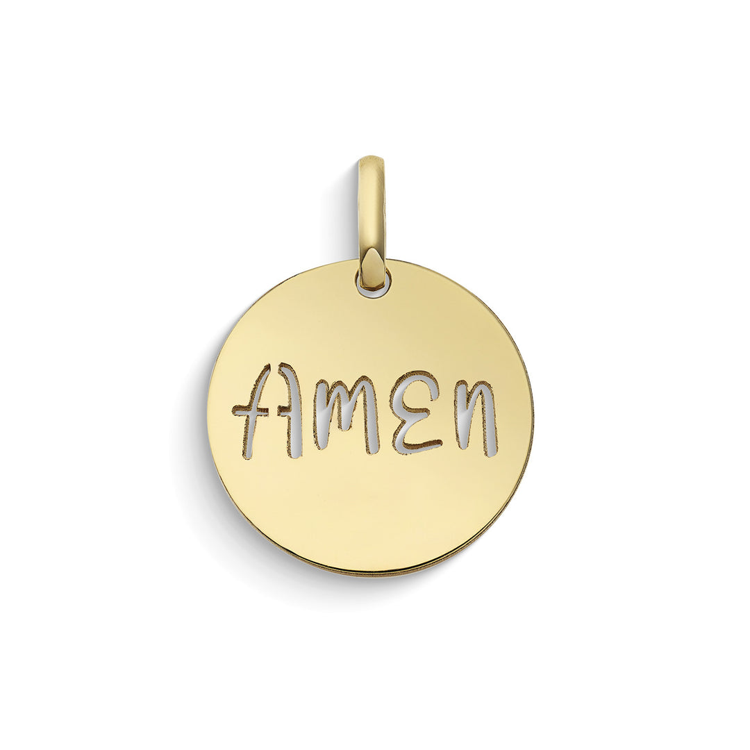 Kometen runder Amen-Anhänger aus 375‰ Gelbgold KCOB008