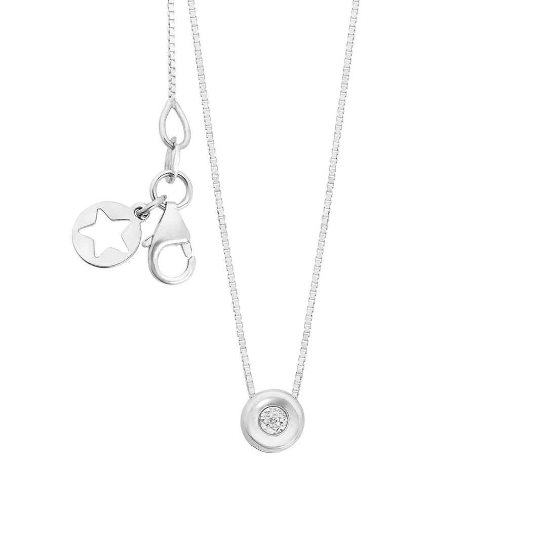 Comete-halsketting in 375‰ witgoud met witte diamant KGLB1406