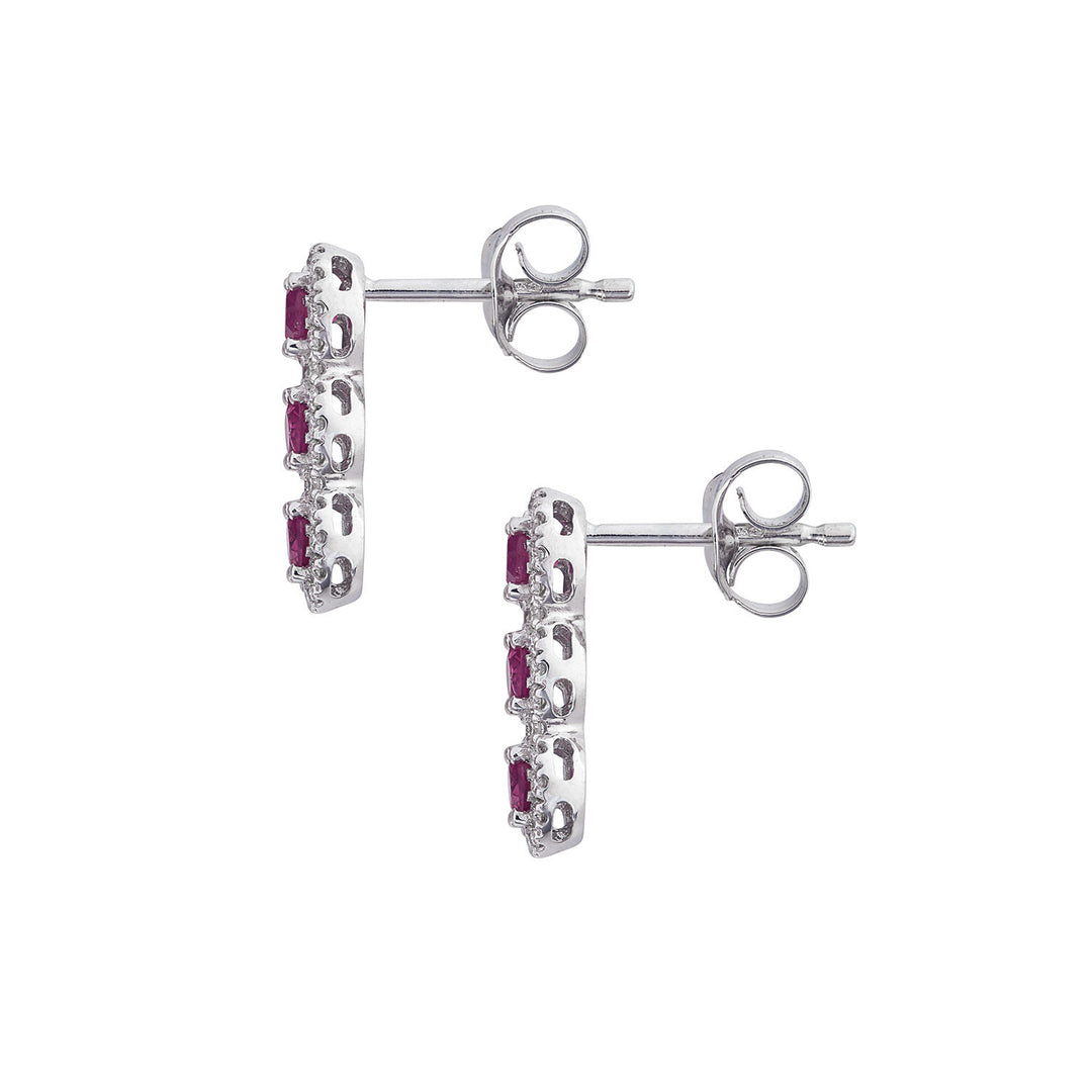 Comete Trilogy Ohrringe mit Goldrubinen und weißen Diamanten ORB1138