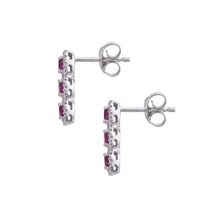 Comete Trilogy Ohrringe mit Goldrubinen und weißen Diamanten ORB1138