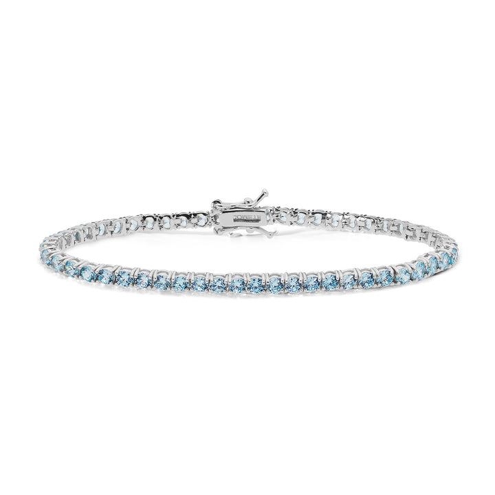 Comet Tennis aus Silber und Aquamarin-Zirkonen BRA240M16