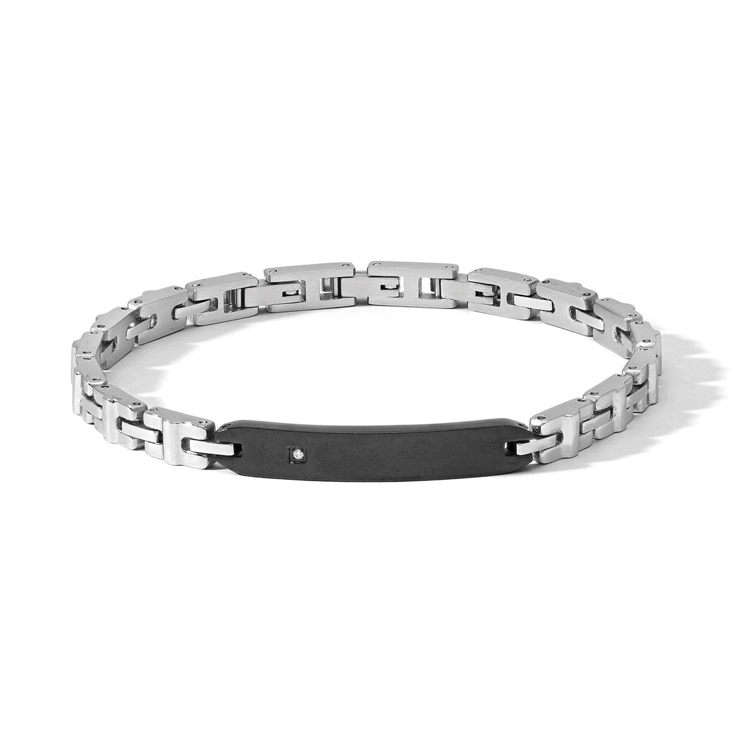 Comete Stalen armband met zwarte PVD en witte zirkoon UBR1205