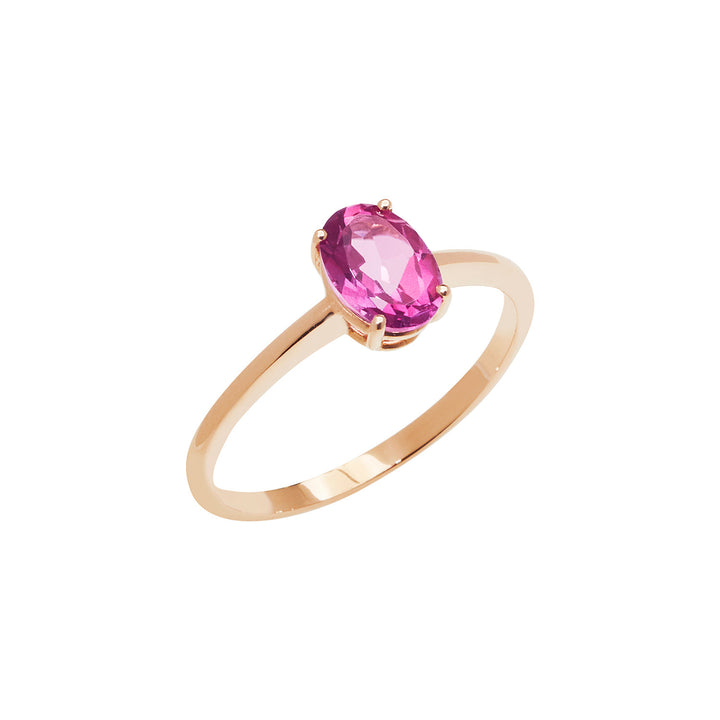 Comete-Ring aus Roségold mit ovalem rosa Topas ANB2678