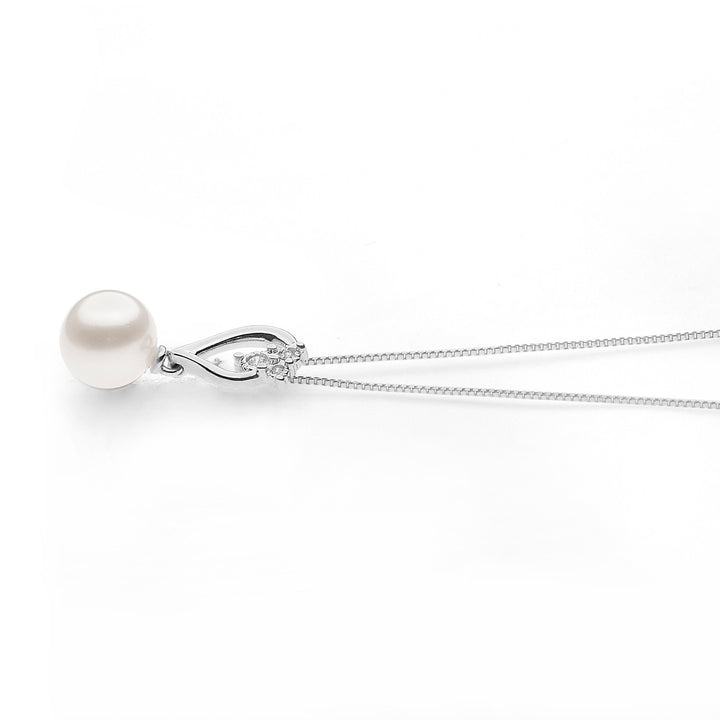 Comete choker ketting parels in goud en diamanten drop GLP611