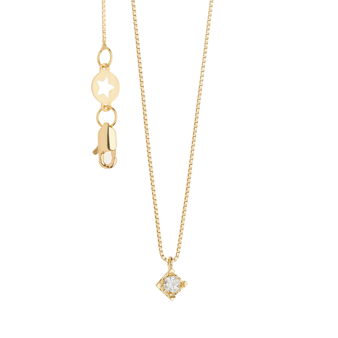 Comete Halsketting Diamant lichtpunt in goud en diamant GLB1537