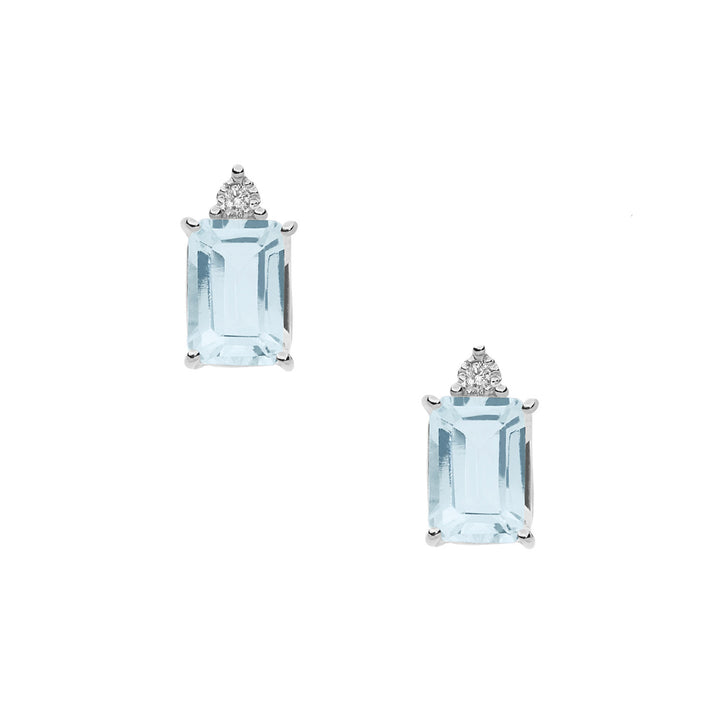 Comete-Ohrringe aus Gold, Diamanten und achteckigem Aquamarin ORQ241