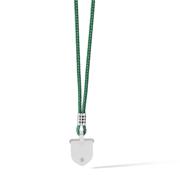 Comete-Halsband mit Stahlschild und grüner Kordel UGL615