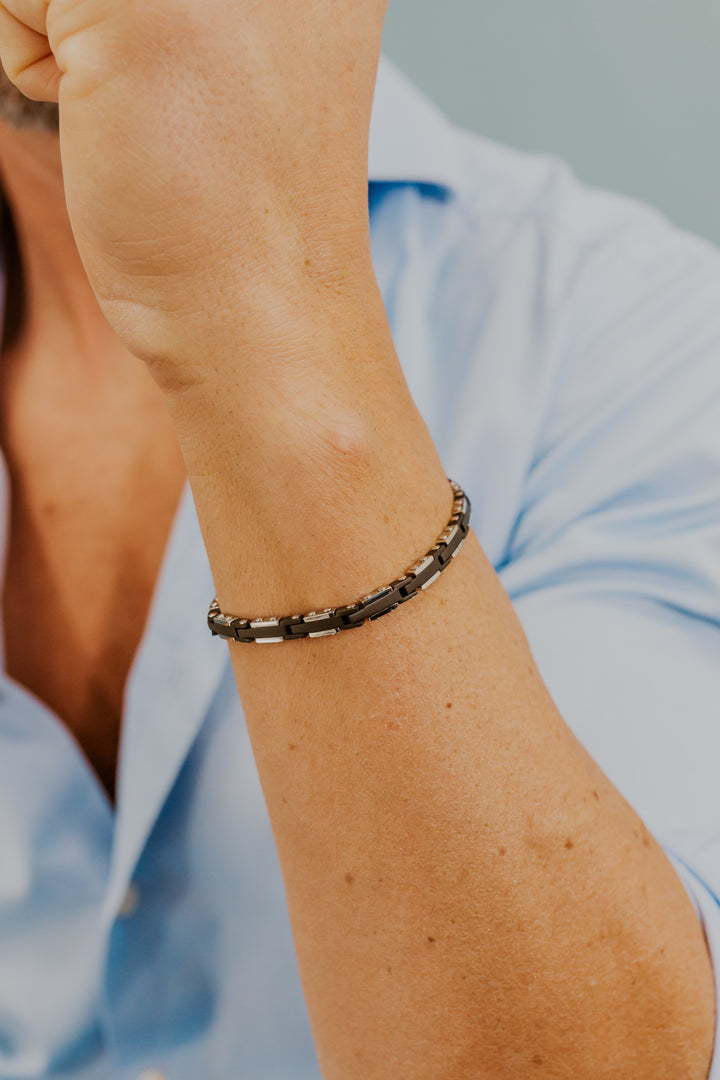 Comete Stalen armband met zwarte PVD en zirkoon UBR1237