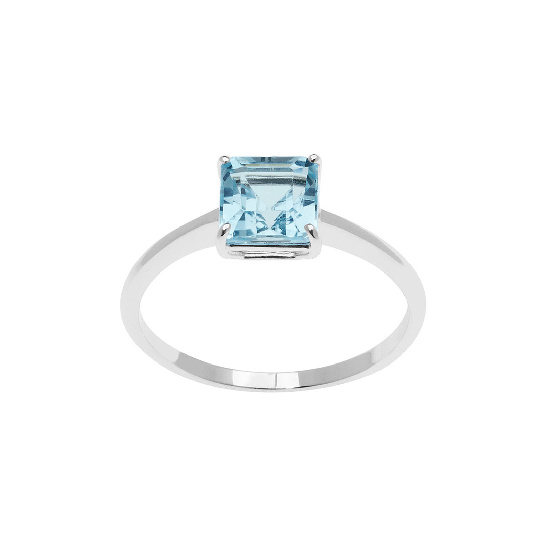 Comete-ring in witgoud met blauwe topaas Carrè ANB2680