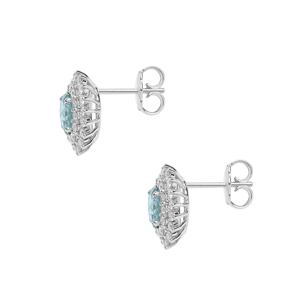 Comete-Ohrringe aus Gold, Diamanten, Aquamarin, oval ORQ260