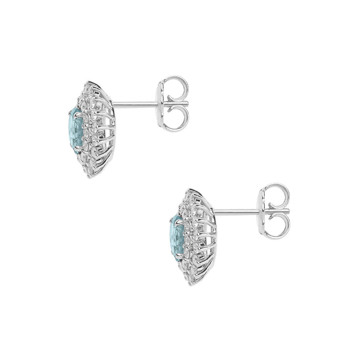 Comete-Ohrringe aus Gold, Diamanten, Aquamarin, oval ORQ260