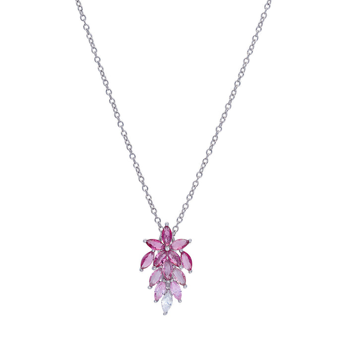 Comete Pink Degradé Zirkon Halskette 925‰ Silber GLA264