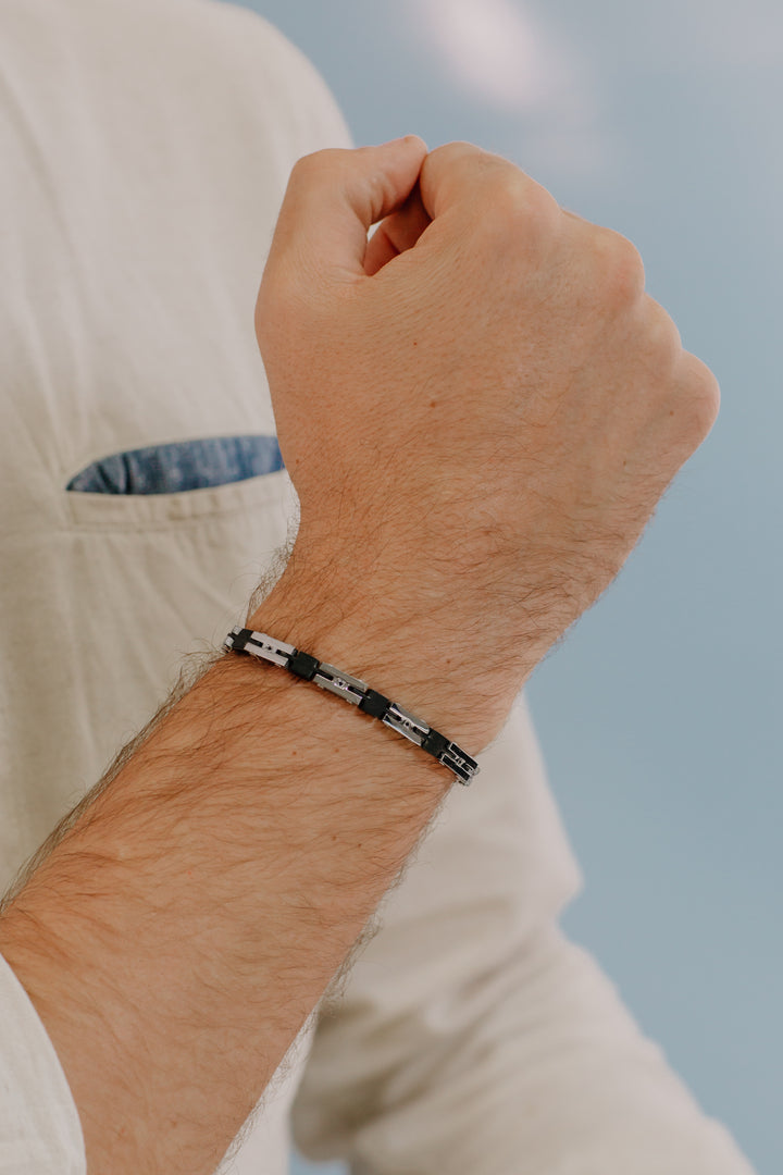 Comete-armband van zwart PVD-staal en zirkonen UBR1036