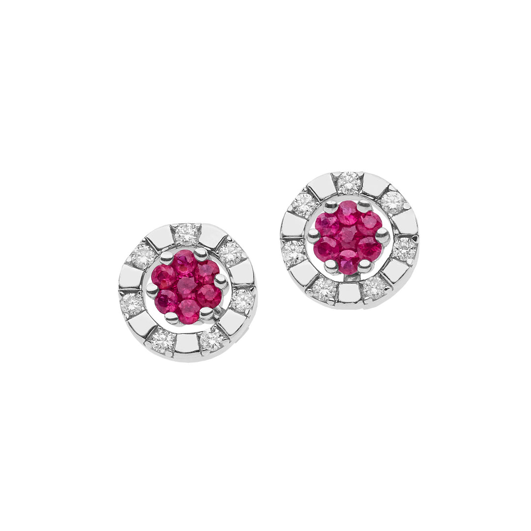 Comete-Ohrringe aus Weißgold mit Diamanten und Rubinen ORB878