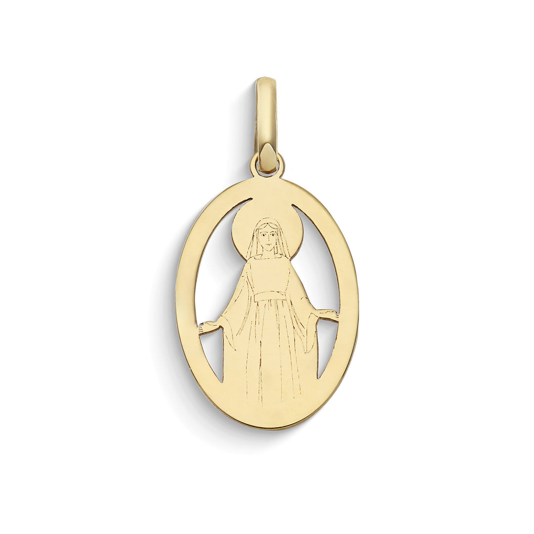 Pendentif Comete Oval avec icône de la Madone en or jaune 375‰ KCOB038