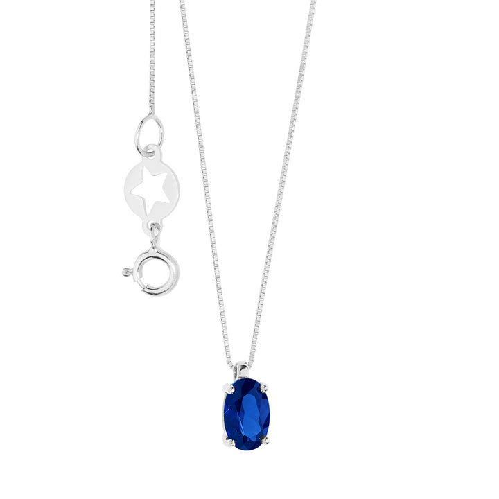 Comete ketting in goud en ovale saffier GLB1618