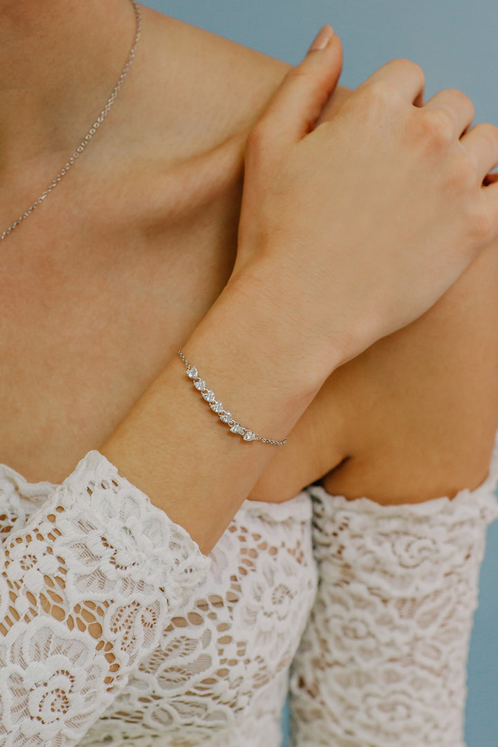 Comete Hearts Armband aus Degradé-Silber BRA233