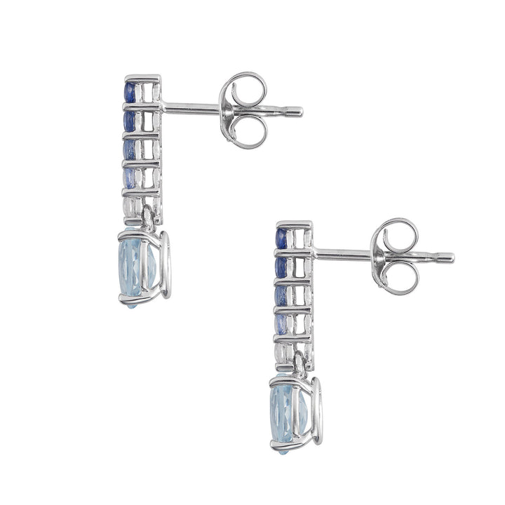 Comete Ohrringe 750‰ Gold. Gradé-Saphire und ovaler Aquamarin ORQ267
