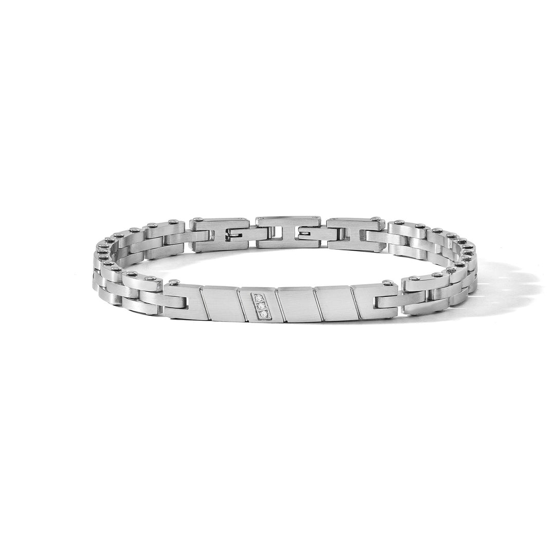 Comete-Stahlarmband mit weißen Diamanten UBR1275