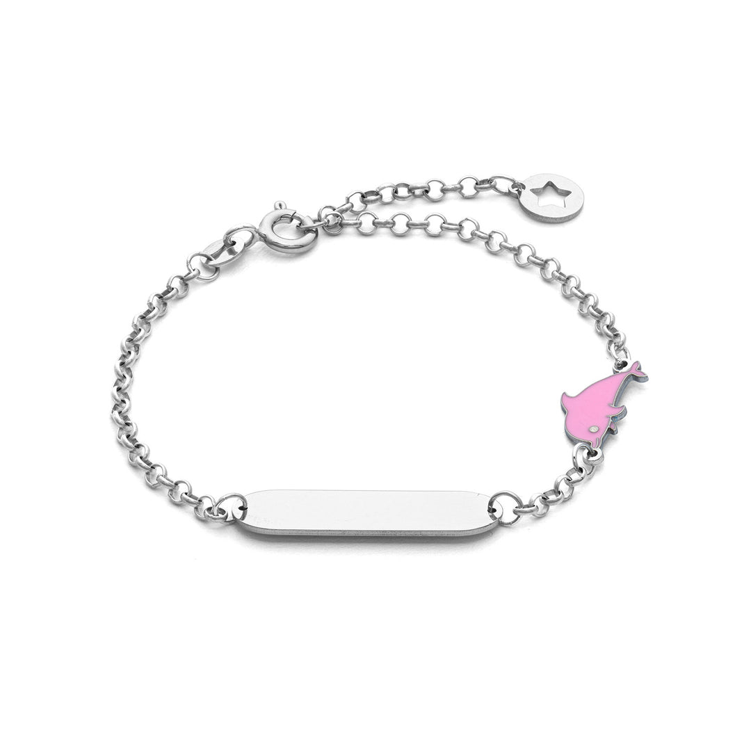 Comete Silberarmband mit rosa Delphin BRA257