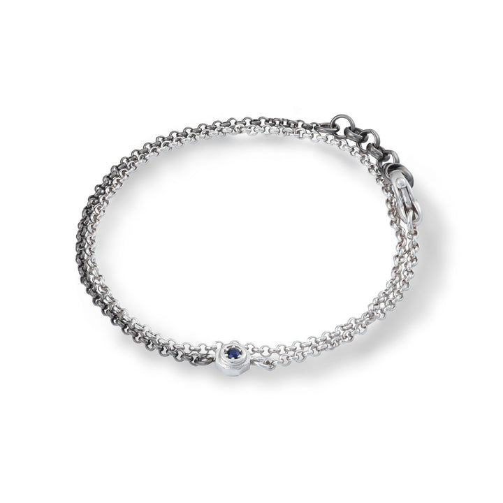 Comete-Armband aus doppeltem, poliertem und brüniertem Silber UBR1043