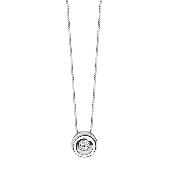 Comete Halsketting Rond lichtpunt in Goud en Diamant GLB1418