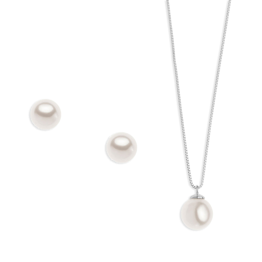 Comete Halskette und Ohrringe mit Perle in Gold KIT561693