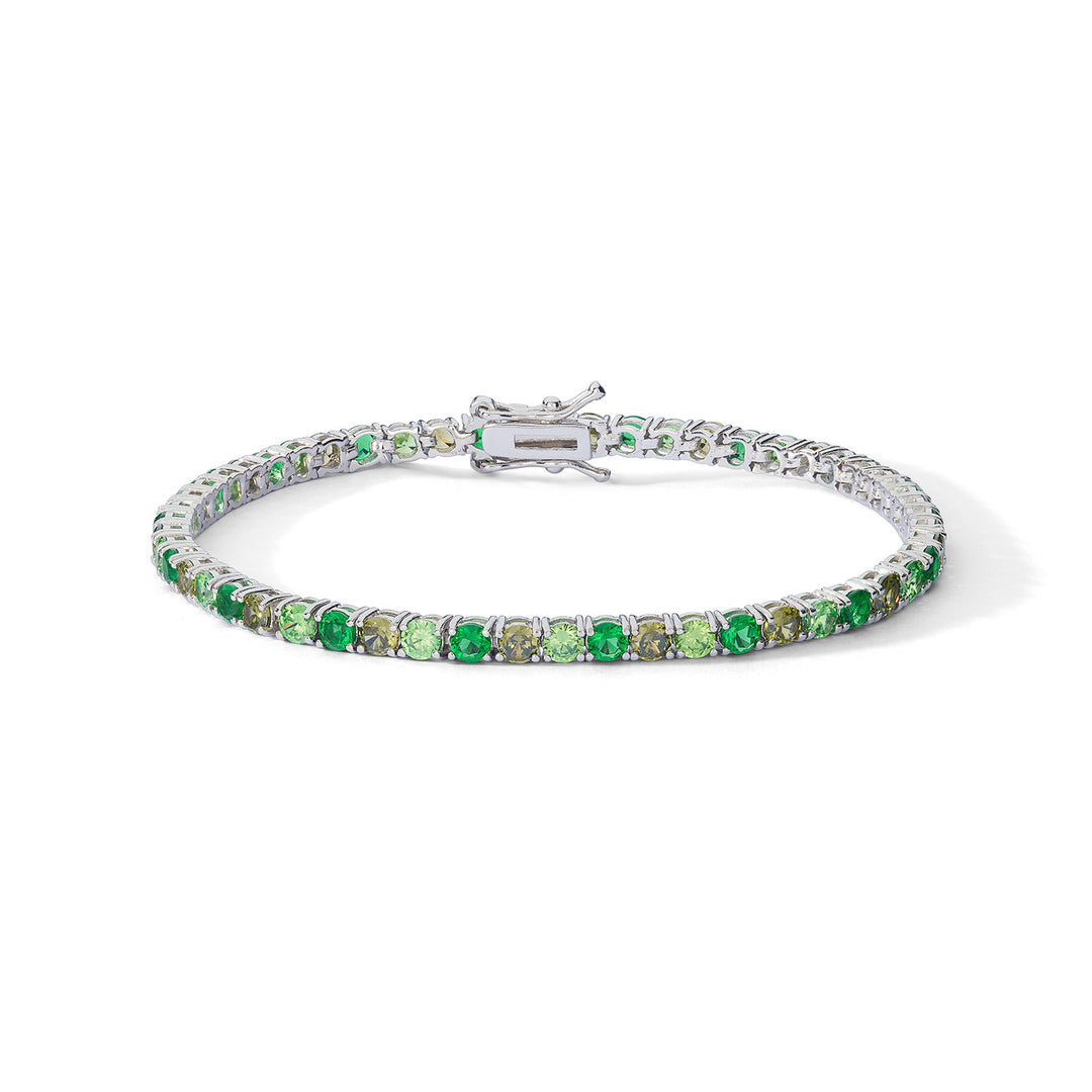 Comete-Silberarmband mit Smaragd- und Peridot-Zirkonen BRA266M16