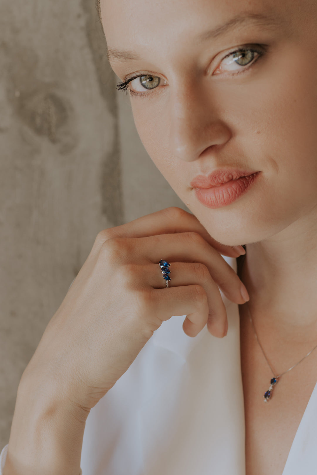 Comete Gouden Ring met Diamanten en Saffieren Drop ANB2637