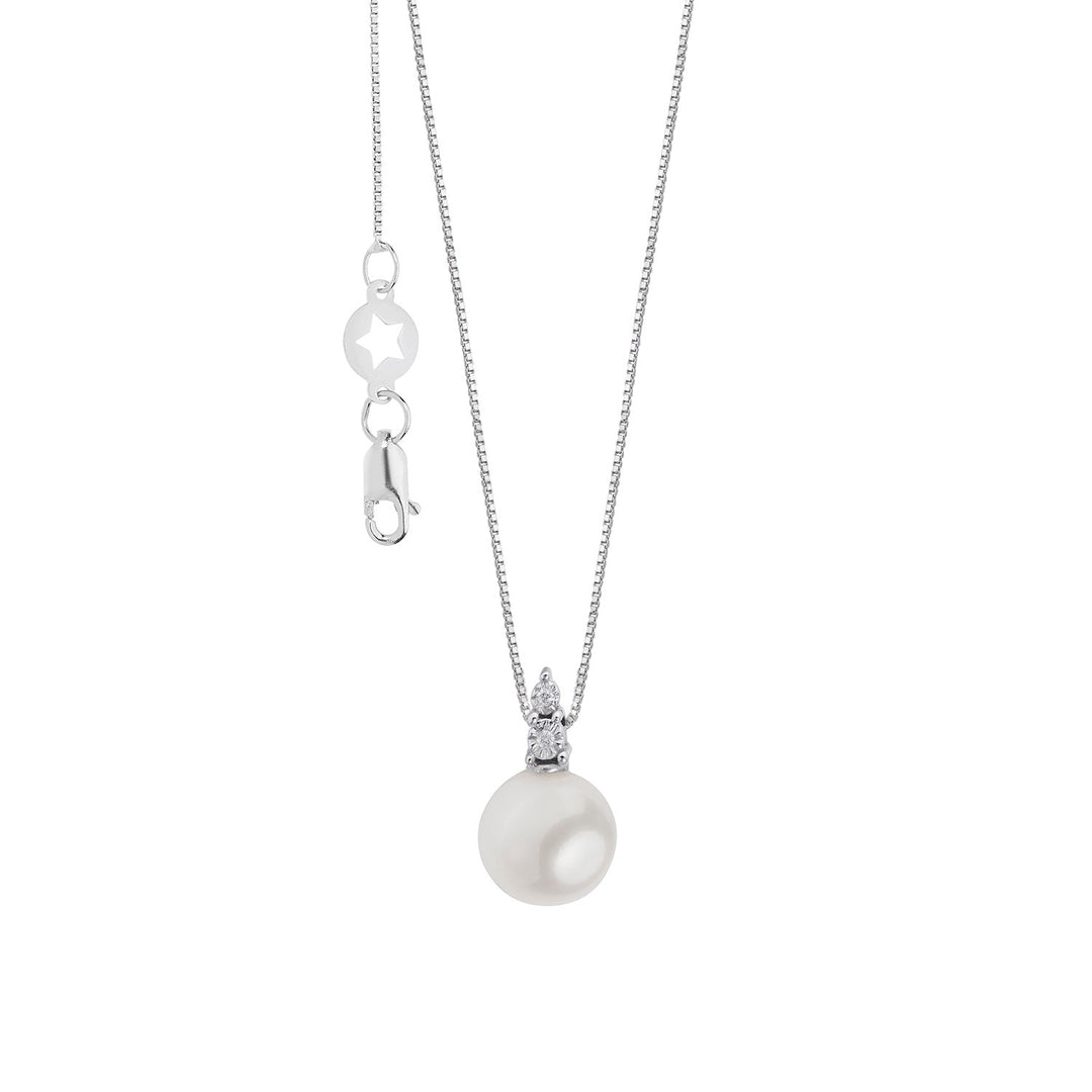 Comete parelketting in wit goud en diamanten GLP631