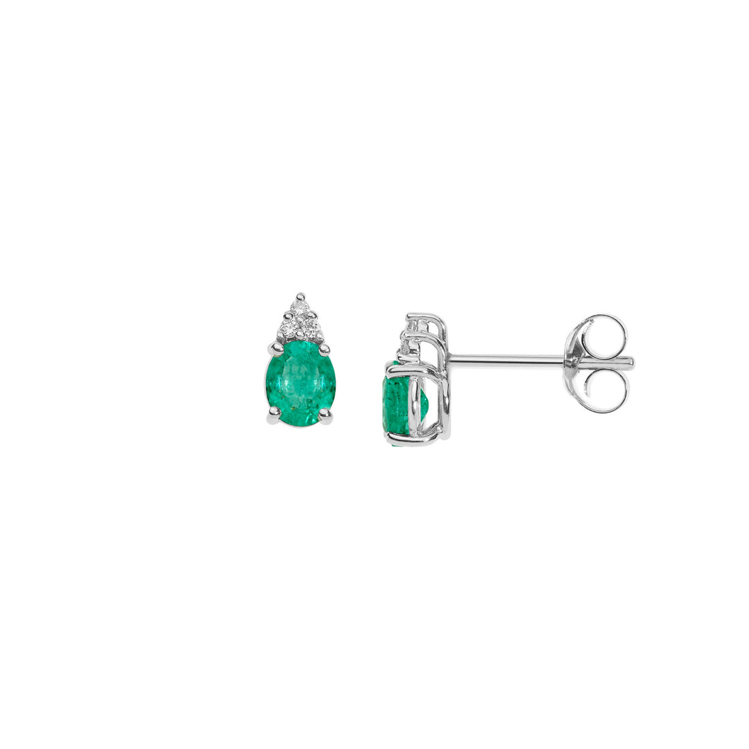 Comete gouden oorbellen met ovale smaragden en diamanten ORB1030S3
