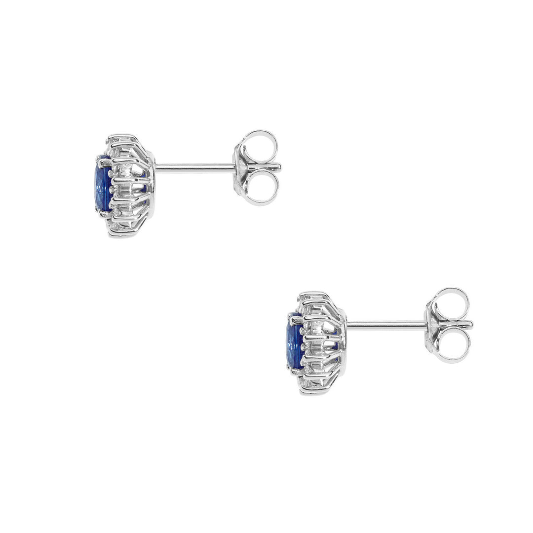 Comete gouden oorbellen met diamanten en ovale blauwe saffieren ORB1025