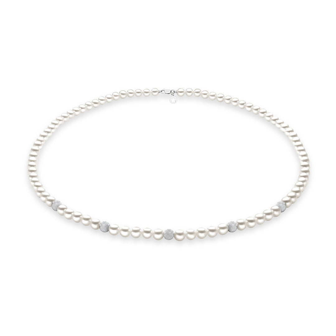 Comete zoetwaterparelketting met diamanten in goud FWQ190B