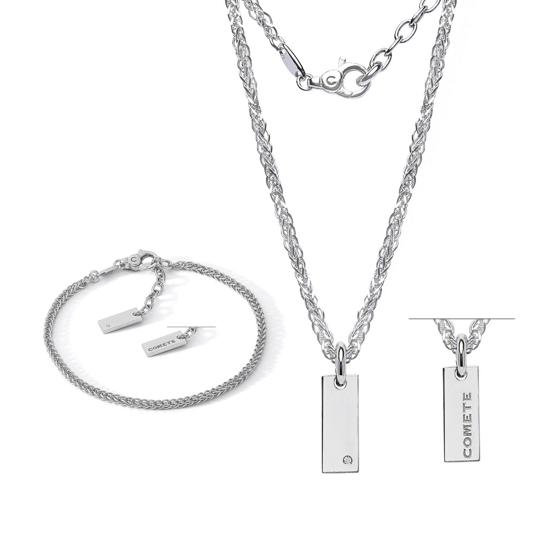 Comete-armband, halsketting van 925‰ zilver en witte diamant KIT7491257
